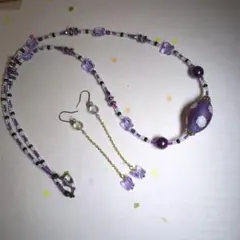 エルコーレモレッティのガラスのネックレス＆蝶のピアス