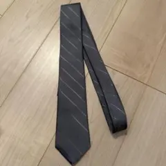 グレー ストライプ ハンドメイド ネクタイ