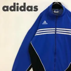 1974 90s アディダス　ジャージ　トラックジャケット　ロゴ　ゆるだぼ　青