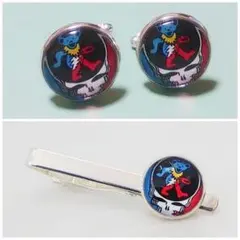 グレイトフルデッド　デッドベア　カフスボタン＆ネクタイピンセット　09