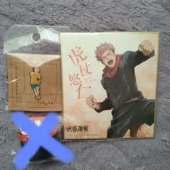 呪術廻戦 虎杖悠仁 2点セット 色紙、ピンズ