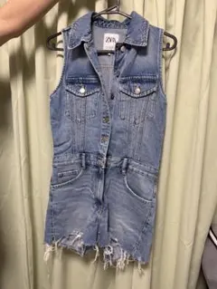ZARA ノースリーブ デニムオーバーオール