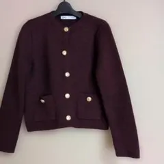 ZARA バーガンディ カーディガン