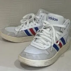 adidas ハイカットスニーカー ホワイト レッド ブルー