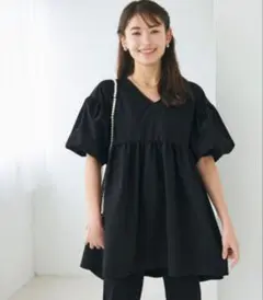 【未使用】coca★チュニックブラウス Ｖネック バルーンスリーブ