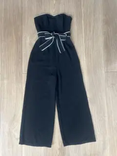 H&M ブラック ベアトップ オールインワン オケージョン ドレス お呼ばれ