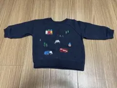 プティマイン　ネイビー 車刺繍 トレーナー 90cm