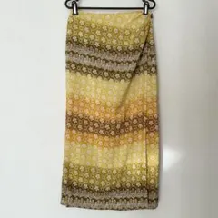 【美品】タイトスカート イエロー グラデーション 花柄