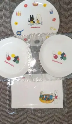 リサとガスパール　テーブルウェア　コレクション☆丸皿　3点☆長方形皿