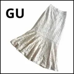 GU ジーユー　ロングスカート　フレア　マーメイドスカート　花柄　レース　S