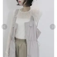 美品 SM2 サマンサモスモス ブルー フロントジップドロストビスチェ ベスト