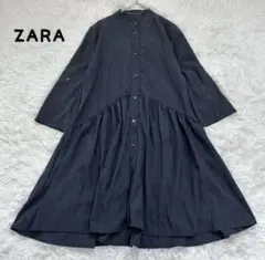 ZARA　ザラ　黒　ブラック　シャツワンピース　XSサイズ