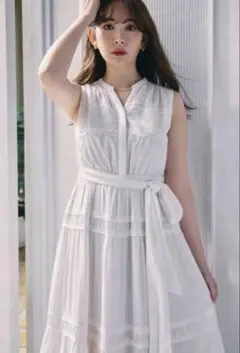 herlipto Scala Lace-Trimmed Dress whiteのサムネイル