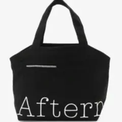 ラスト1点タグ付き新品Afternoon Tea 帆布ロゴポケットート/黒/白字