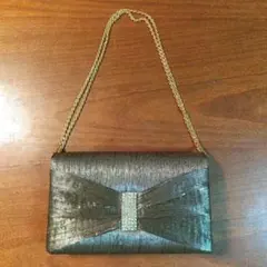 パーティーバッグ メタリックゴールド　リボン【中古】箱付き