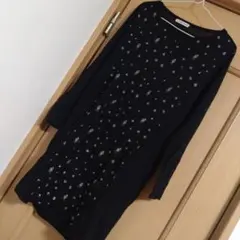 ツモリチサト　ワンピース　黒　銀　星　ラメ