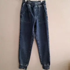 GU KIDS インディゴカットソージョガーパンツ 140