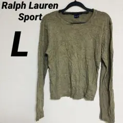 Ralph Lauren Sport 【L】長袖カットソー ロゴ刺繍　カーキ