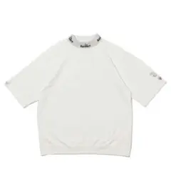新品【twoles】ロゴジャガード半袖モックT ホワイト