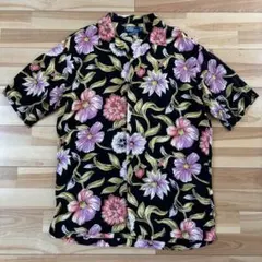 90s polo ラルフローレン 開襟シャツ ブラックベース CRAYTON