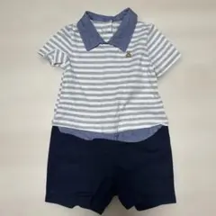GAP ギャップ ストライプポロシャツロンパース80cm