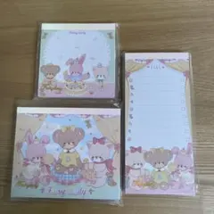 海外製 fairylady テディベア CAT Rabbit メモ 3種