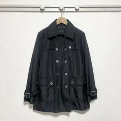 ジーンリュクス トレンチコート ミドル丈 春アウター 黒 通勤 仕事 セレモニー