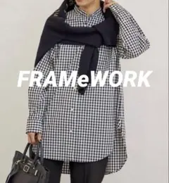 美品】FRAMeWORK ギンガムチェック コットンロングシャツ - メルカリ