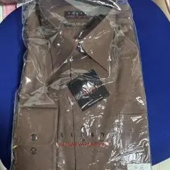 ブラウン 長袖ドレスシャツ 38-84