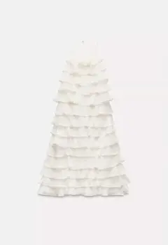 処分価格 ZARA フリル付き ホルターネック ワンピース