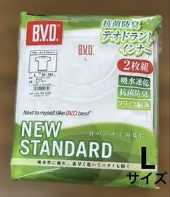 メンズインナークルーネックTシャツ(Ｂ.Ｖ,Ｄ)2枚組/新品未開封品/サイズLのサムネイル