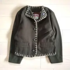 00s 森ガール ウールジャケット M カーキ カントリー レトロポップ Y2Kのサムネイル