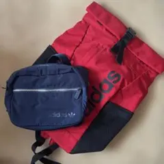 adidas レッド リュック・バックパック　ショルダーバック　セット
