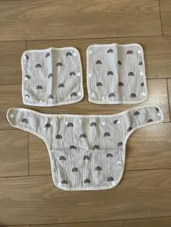 虹柄 よだれカバー 3点セット 4層ガーゼ 綿100%