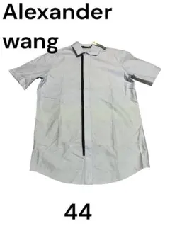 未使用保管品☆ALEXANDER WANG 半袖シャツニット切り替え メンズ44のサムネイル