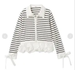 2/21限定価格　 シャツドッキング ヘム ボリューム ニット プルオーバー