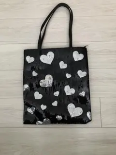 ハート柄スパンコールトートバッグ