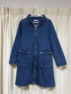 ブーシュルード　デニムブルー ジップアップ ロングコート