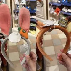 上海ディズニー ニック ジュディ カチューシャ セット ズートピア
