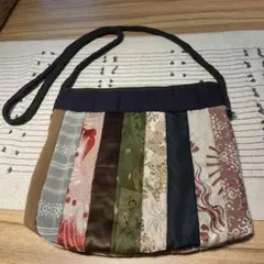 古布着物生地パッチワークデザイン サコッシュ