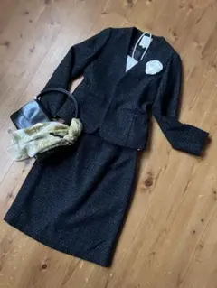 ビームス ノーカラー ツイード セットアップ L 卒業式