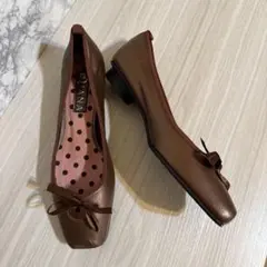 美品✨DIANA ダイアナ フラットパンプス ブラウン リボン 24.5cmのサムネイル