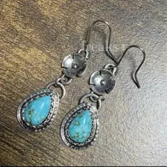 ターコイズ　インディアンジュエリー ヴィンテージ スタイル ドロップピアス