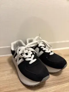 New Balance WL574ZSA ブラック 25cm 厚底スニーカー
