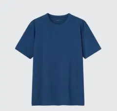 ユニクロ　エアリズムコットンクルーネックTシャツ　ブルー　M