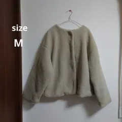 ノーカラーコート フリースジャケット