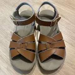 ブラウン クロスストラップ サンダル　ソルトウォーター13 20cm