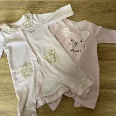 ウサギ耳デザインロンパース2点セット