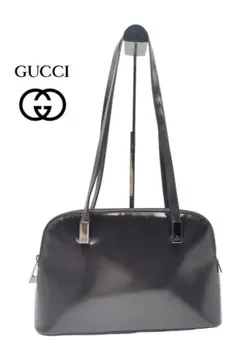 美品 グッチ GUCCI エナメル ハンドバッグ ヴィンテージ2wayブラック