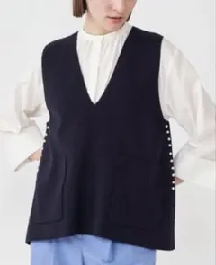 【極美品】Ballsey ボールジィ パールコンビ Vネックベスト ネイビー S